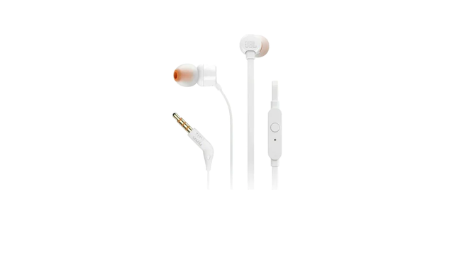 אוזניות חוטיות | JBL T110 | לבן